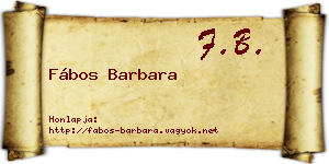 Fábos Barbara névjegykártya